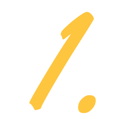 Yellow number one on a white background